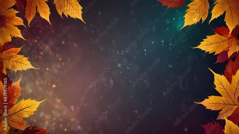 Illustration of Autumn leaves background frame with copyspace Illustration of Autumn leaves background frame with copyspace