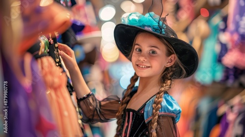 beautiful girl dressed up in a costume rental house photo