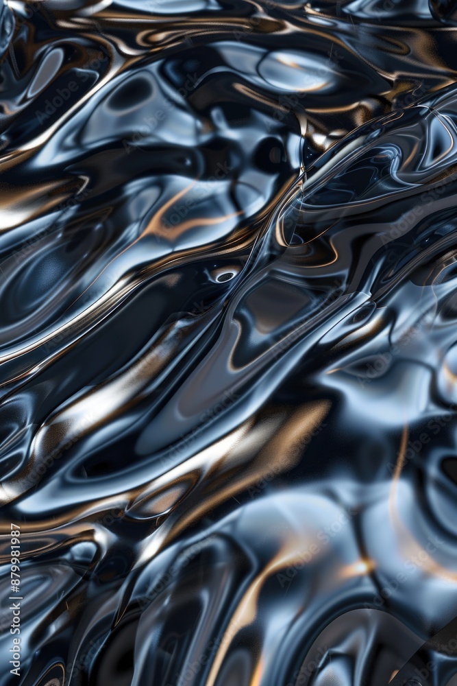 A close-up view of the shiny surface of water, perfect for use in commercial or editorial contexts A close-up view of the shiny surface of water, perfect for use in commercial or editorial contexts