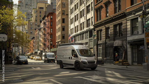 High end small work van in the city. © Bird Visual