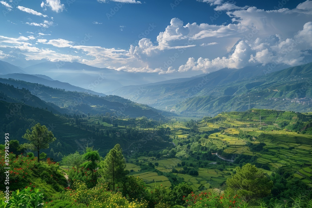 Fototapeta premium Green self-healing landscape