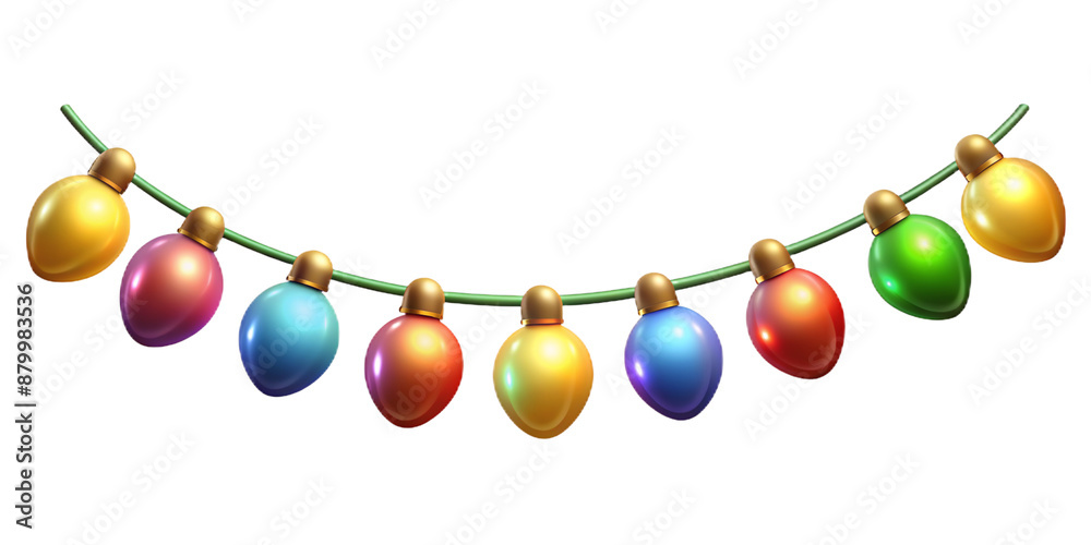 Vibrant and luxurious Christmas and New Year garlands glowing in golden and colorful hues, perfect for festive decorations and holiday-themed designs Vibrant and luxurious Christmas and New Year garlands glowing in golden and colorful hues, perfect for festive decorations and holiday-themed designs
