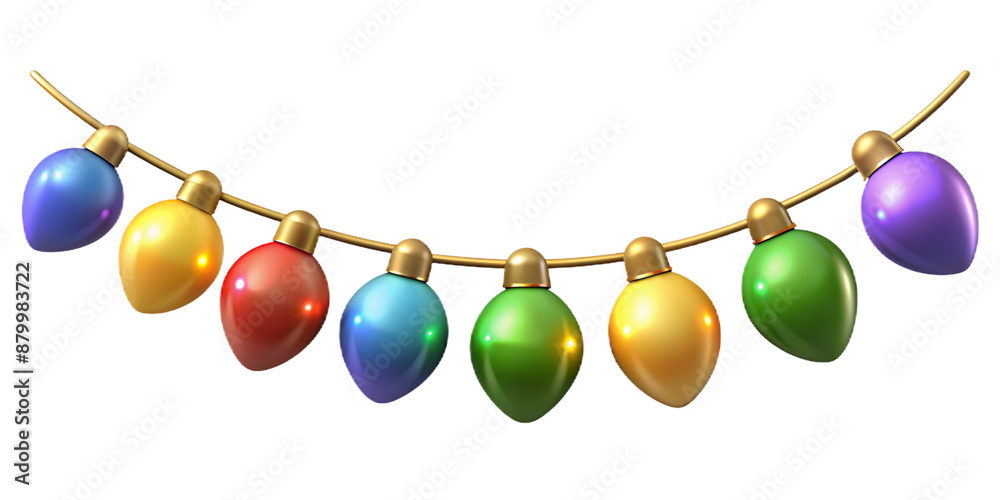 Vibrant and luxurious Christmas and New Year garlands glowing in golden and colorful hues, perfect for festive decorations and holiday-themed designs Vibrant and luxurious Christmas and New Year garlands glowing in golden and colorful hues, perfect for festive decorations and holiday-themed designs