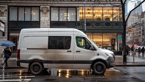 Fototapeta Naklejka Na Ścianę i Meble -  High end small work van in the city.