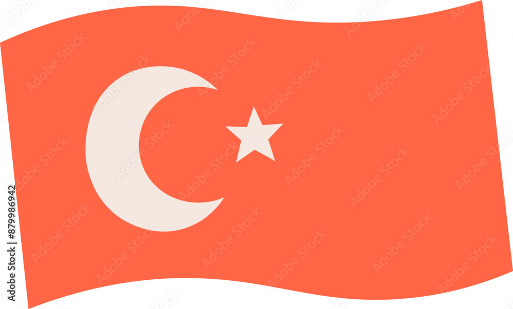 Obraz premium Turkey Flag Hand Drawn
