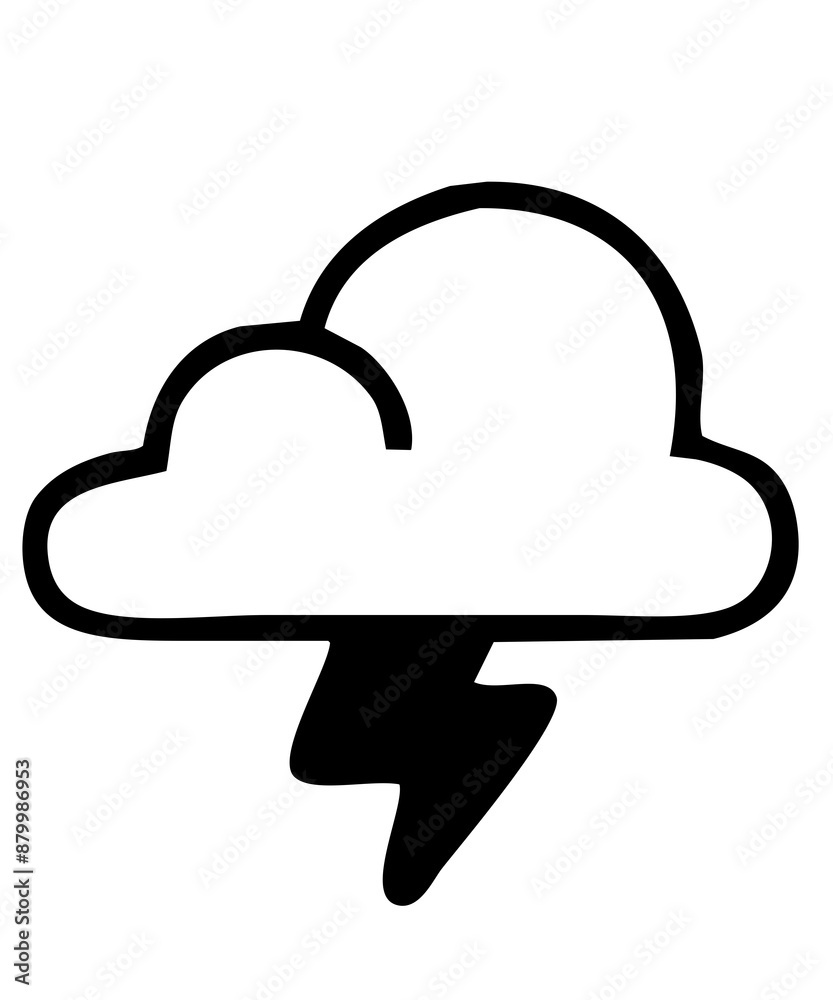 black thunder cloud icon isolated on white resembling weather, storm, danger, meteorology black thunder cloud icon isolated on white resembling weather, storm, danger, meteorology