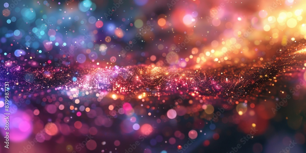Colorful, swirling galaxy of glittering lights Colorful, swirling galaxy of glittering lights