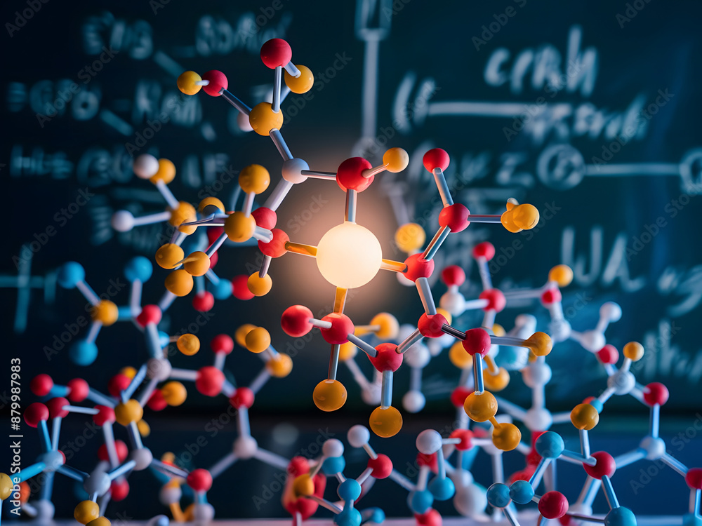 Estructura molecular que muestra compuestos químicos intrincados y ...