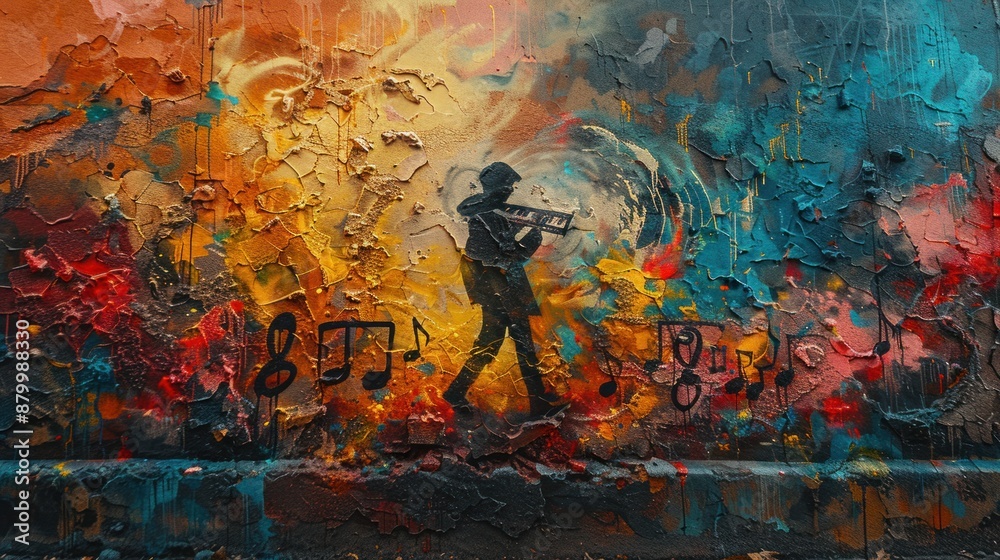 Obraz premium Street Art - Music Inspired Mural