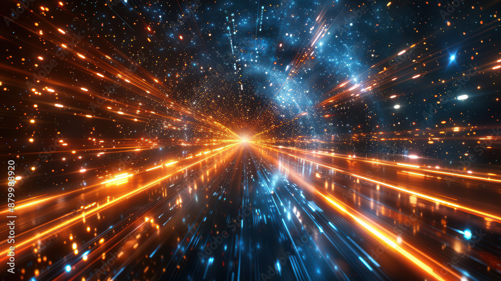 Obraz premium data speed way as internet background created with Generative AI technology