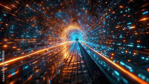 data speed way as internet background created with Generative AI technology