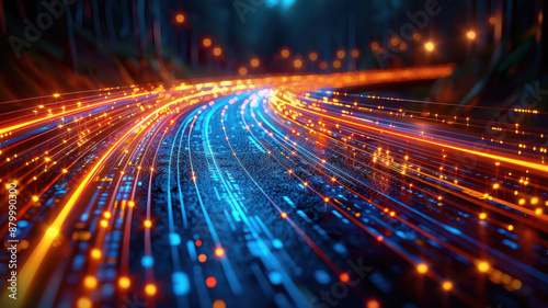 data speed way as internet background created with Generative AI technology