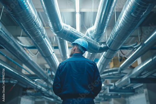 A Lone Engineer Among the Silver Veins of an Industrial Labyrinth