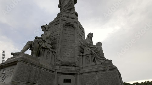 National Monument to the Forefathers. Plymouth, Massachusetts, USA. 4k orbiting video
