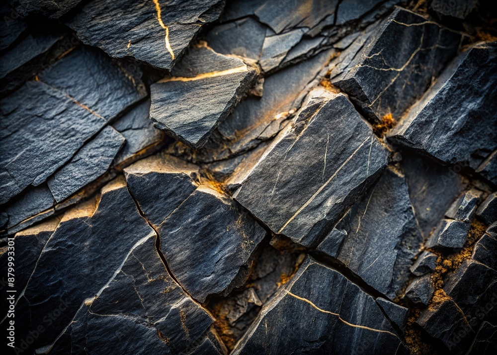 Dark, cracked, and worn black stone surface with grunge texture, empty copy space, and rugged mountain rock formation in close-up, perfect as background or wallpaper. Dark, cracked, and worn black stone surface with grunge texture, empty copy space, and rugged mountain rock formation in close-up, perfect as background or wallpaper.