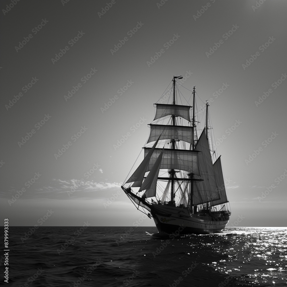 Fototapeta premium sailing ship on the sea