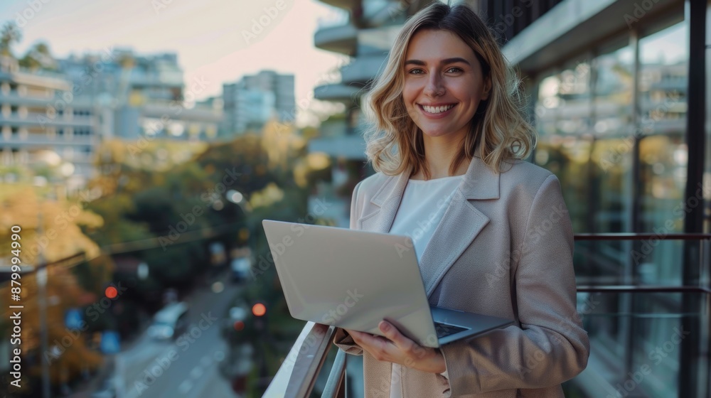 A person working from home on a balcony with a laptop