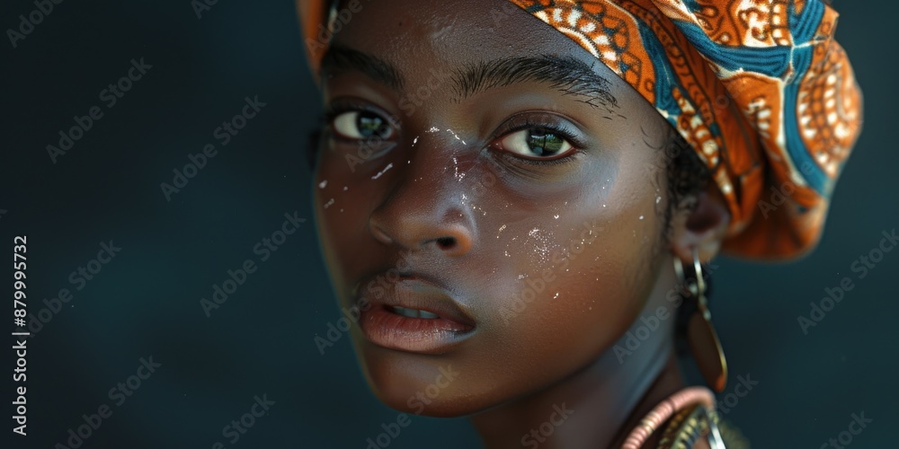 Woman with green eye and head scarf Woman with green eye and head scarf