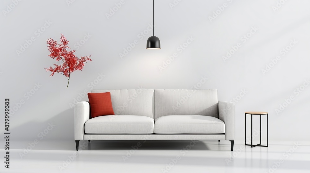 A modern minimalist living room with a clean-lined sofa and a low-profile coffee table emphasizing the beauty of simplicity and open space Illustration, Image, , Minimalism, A modern minimalist living room with a clean-lined sofa and a low-profile coffee table emphasizing the beauty of simplicity and open space Illustration, Image, , Minimalism,