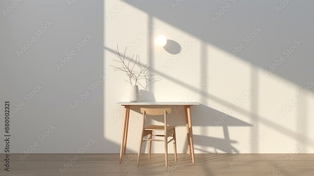 An elegant home office with a simple desk and minimal decor creating a productive and aesthetically pleasing workspace Illustration, Image, , Minimalism, An elegant home office with a simple desk and minimal decor creating a productive and aesthetically pleasing workspace Illustration, Image, , Minimalism,