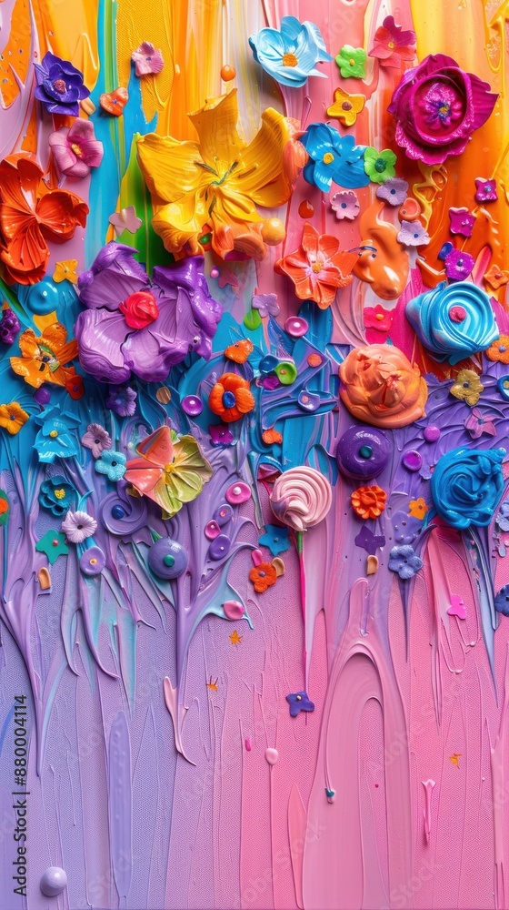 Fototapeta premium Vibrant Abstract Floral Painting