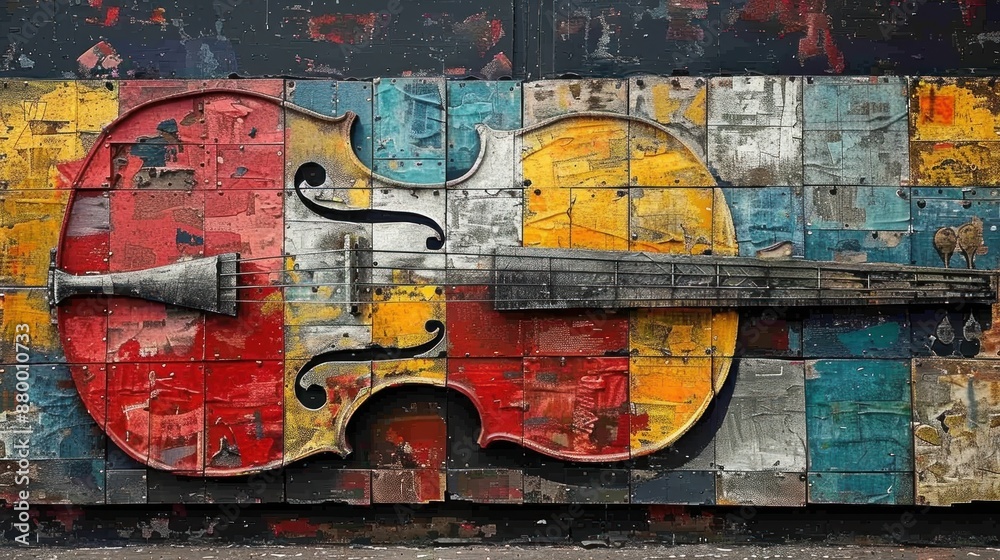 Obraz premium Vibrant Violin Mural
