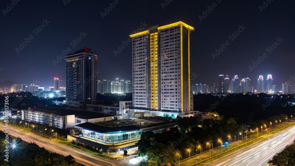 Fototapeta premium A Nightscape view on modern city