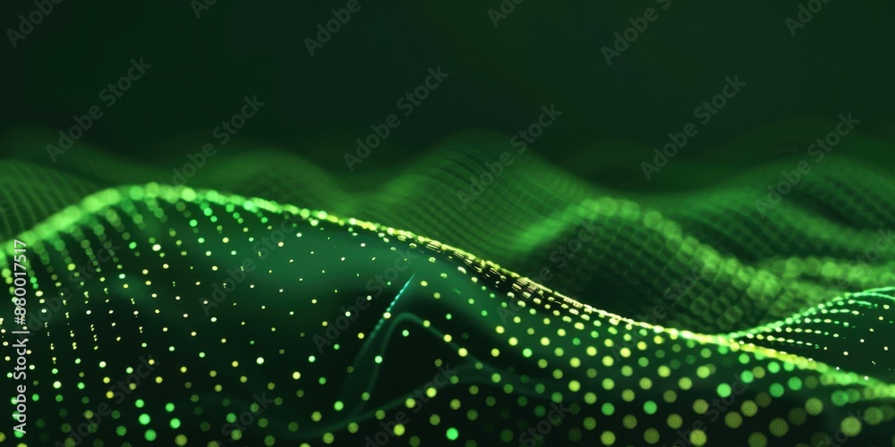 green background with gradient dots, smooth curves and curved lines Generative AI green background with gradient dots, smooth curves and curved lines Generative AI