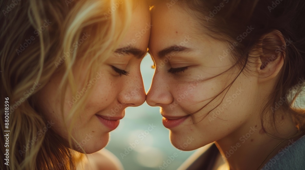 Lesbian couple sharing an intimate, romantic moment together. Two beautiful women in love. Lesbian couple sharing an intimate, romantic moment together. Two beautiful women in love.
