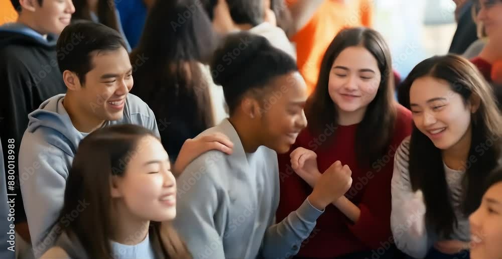First-Year Students Bonding Through Ice-Breakers at University Orientation