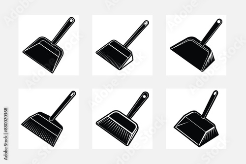 set of cleaning tools silhouette 