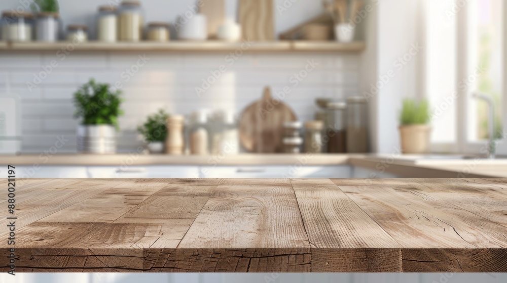 wood table top counter and blur bokeh modern kitchen interior background wood table top counter and blur bokeh modern kitchen interior background