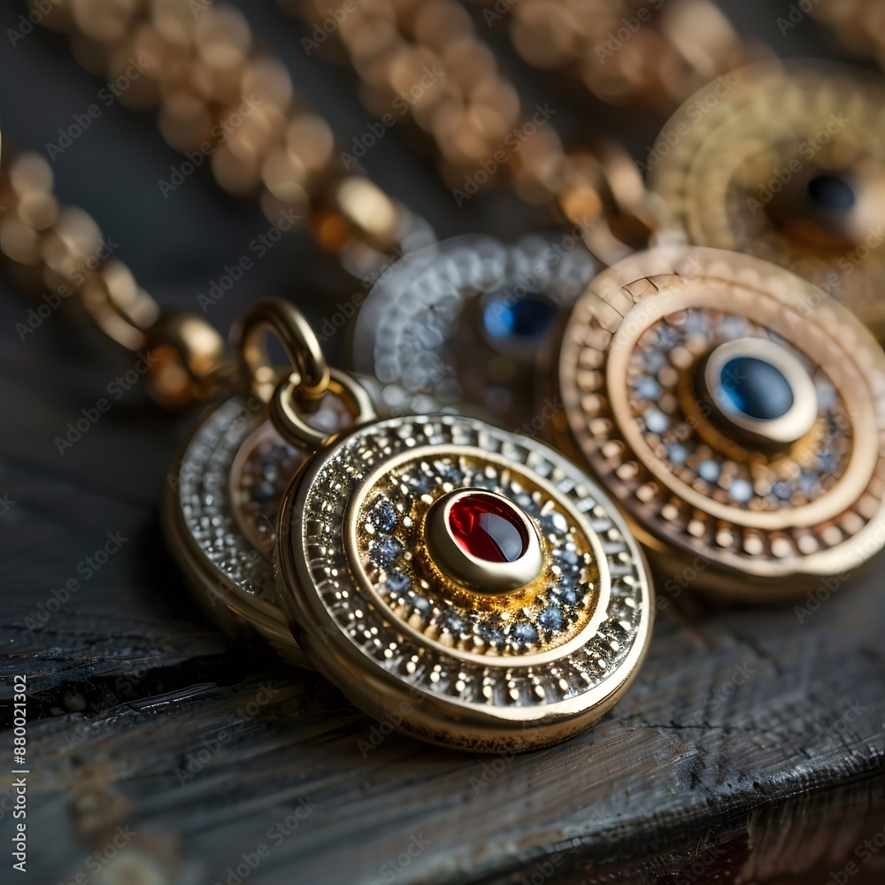 Gold Jewelry with Red Gemstone Pendant Gold Jewelry with Red Gemstone Pendant