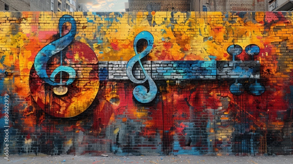 Fototapeta premium Colorful Music Mural