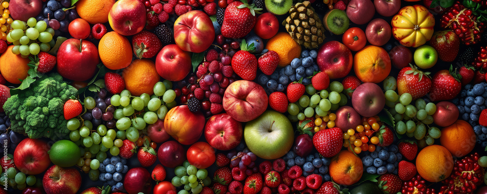 Dozens of fruits piled up Dozens of fruits piled up