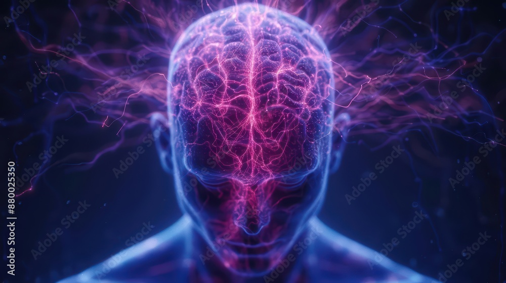 A mystical scene where patients are surrounded by electric auras that promote healing, their bodies bathed in a soothing, pulsating glow with copy space, high tech