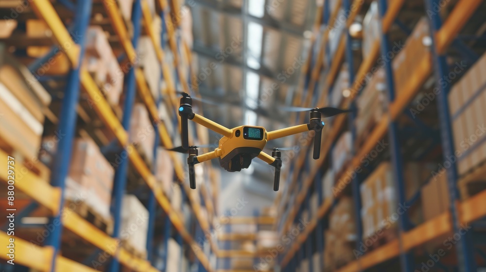 Advanced inventory management software analyzes historical data and demand forecasts to optimize stock levels and reduce excess inventory costs in a modern smart warehouse. Advanced inventory management software analyzes historical data and demand forecasts to optimize stock levels and reduce excess inventory costs in a modern smart warehouse.