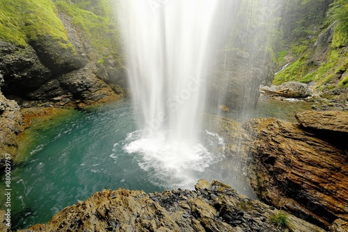 Waterfall Berglistüber, Linthal, Klausenpass, Canton Glaraus, Switzerland, Europe photo