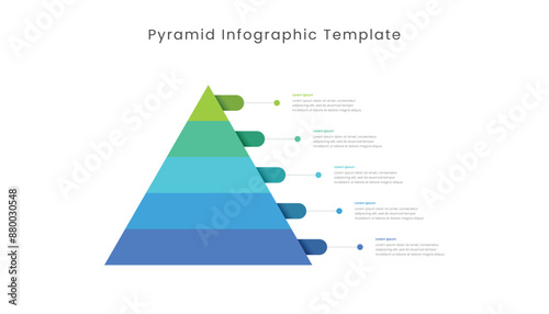 Pyramid infographic template with 5 Levels