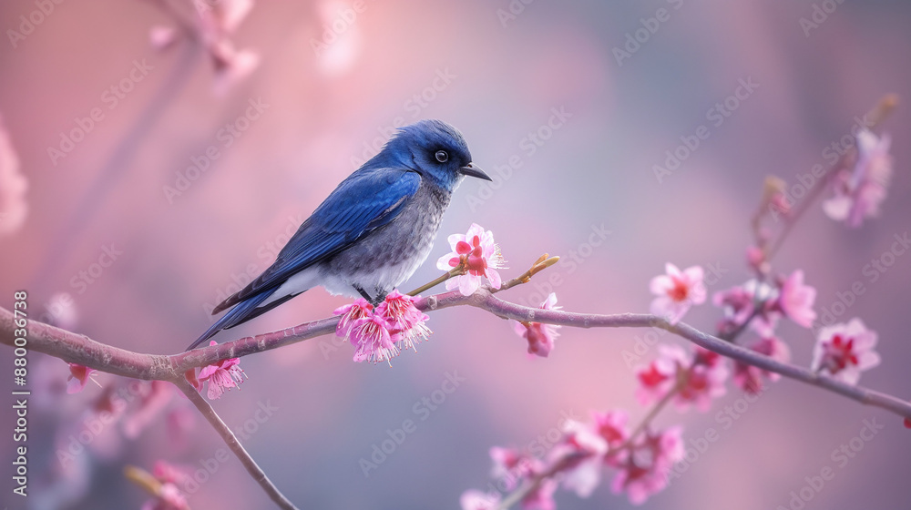 Blue Robin on a branch Blue Robin on a branch
