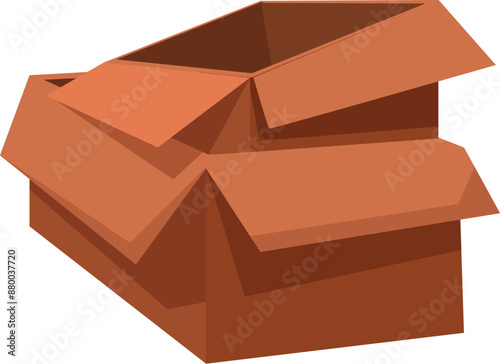 Open cardboard boxes stacked on top of each other, ready for packing or moving