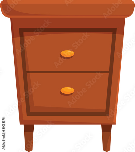 This brown nightstand is featuring two drawers, providing storage space for personal belongings