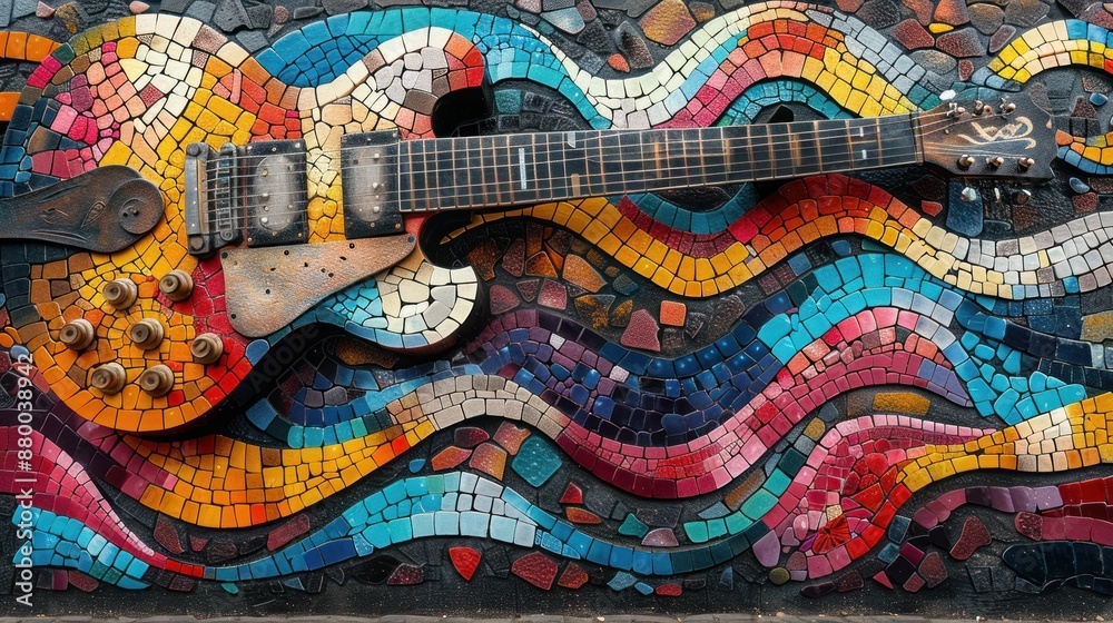 Electric Guitar Mosaic Art Electric Guitar Mosaic Art