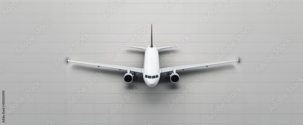 Aerial view of airplane assembly plant on clear white background, natural lighting Aerial view of airplane assembly plant on clear white background, natural lighting