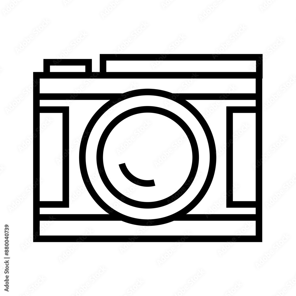 Camera icon lines style vector Camera icon lines style vector