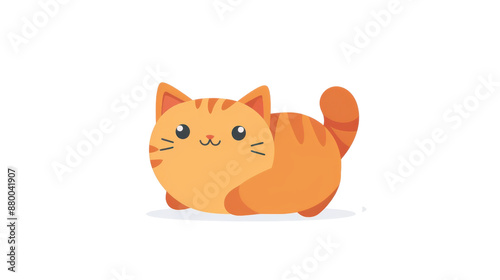 Adorable cartoon orange tabby cat illustration sitting happily. Perfect for children's books, playful designs, and pet-themed artwork. Isolated on transparent background.
