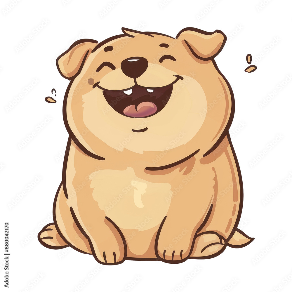 Cute cartoon dog sitting happily with a big smile, perfect for joyful and playful content. Isolated on transparent background. Cute cartoon dog sitting happily with a big smile, perfect for joyful and playful content. Isolated on transparent background.