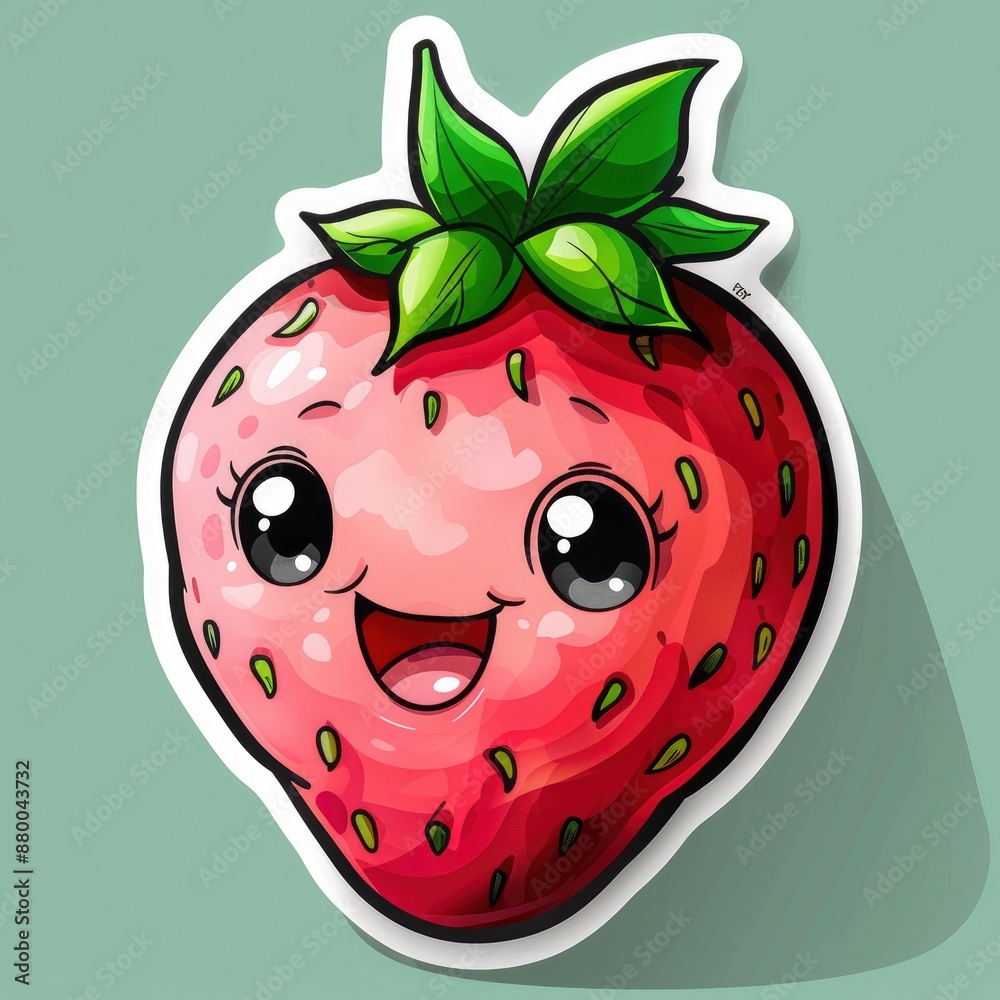 Obraz premium cute blackberry sticker, kawaii, functionality stickers, sticker outline, simple background, character, shape