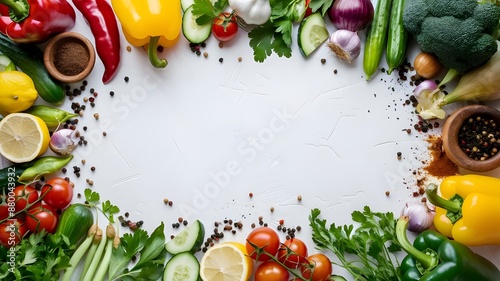 frame of vegetables