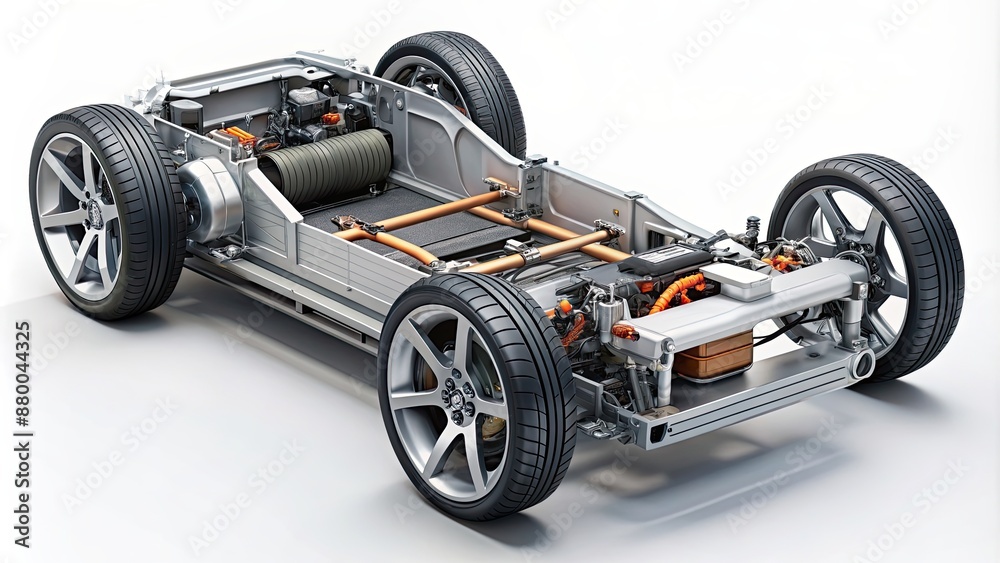 Cutaway view of electric vehicle motor on chassis , electric vehicle, motor, chassis, electric car, technology Cutaway view of electric vehicle motor on chassis , electric vehicle, motor, chassis, electric car, technology